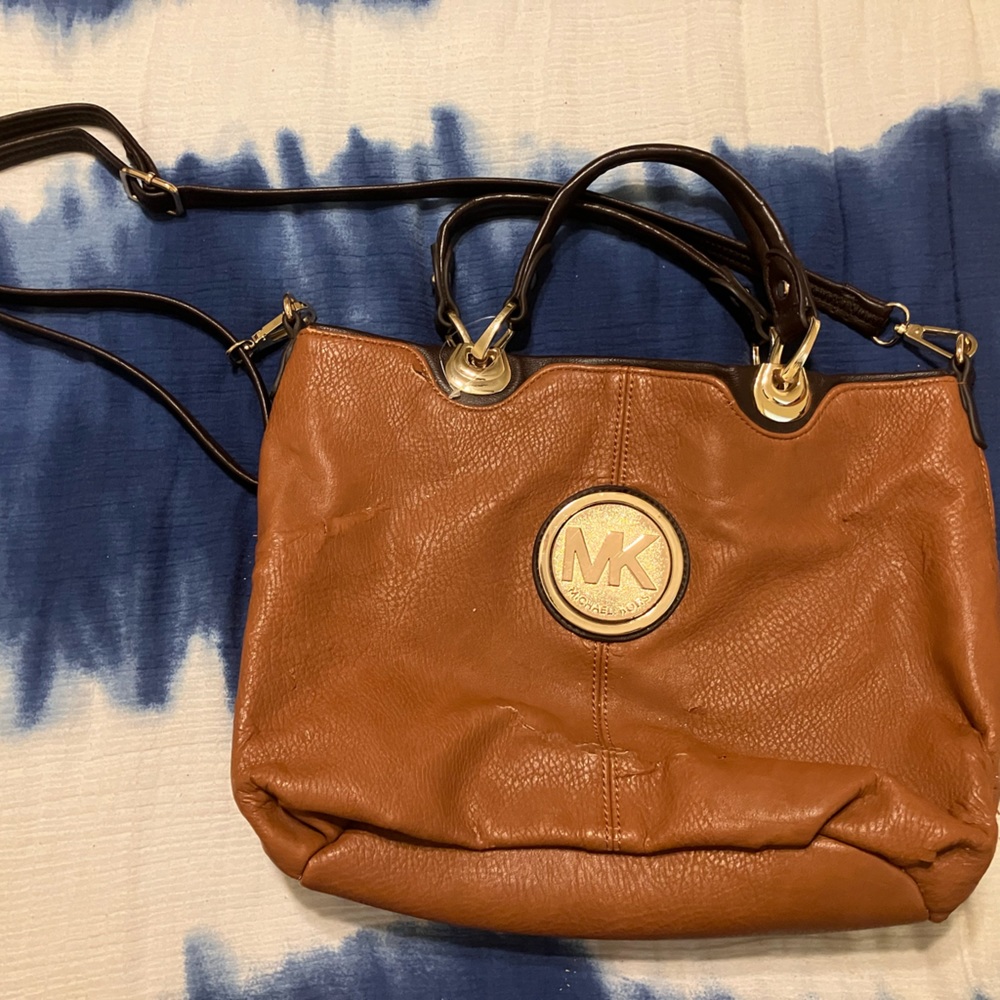 Orange and brown MK purse